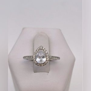 High Quality 925 Sterling Silver CZ Engagement Ring